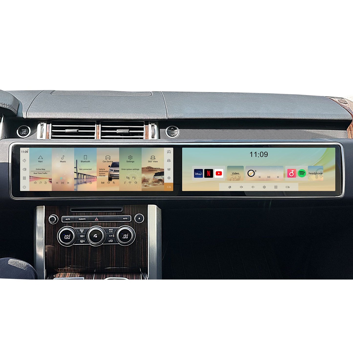 Land Rover Range Rover L494 / L405 Bosch / Harman 2x12.3''  doppio schermo  Android 13 8/128GB Octa Core Global 4G LTE Autoradio  QLR23RVAB