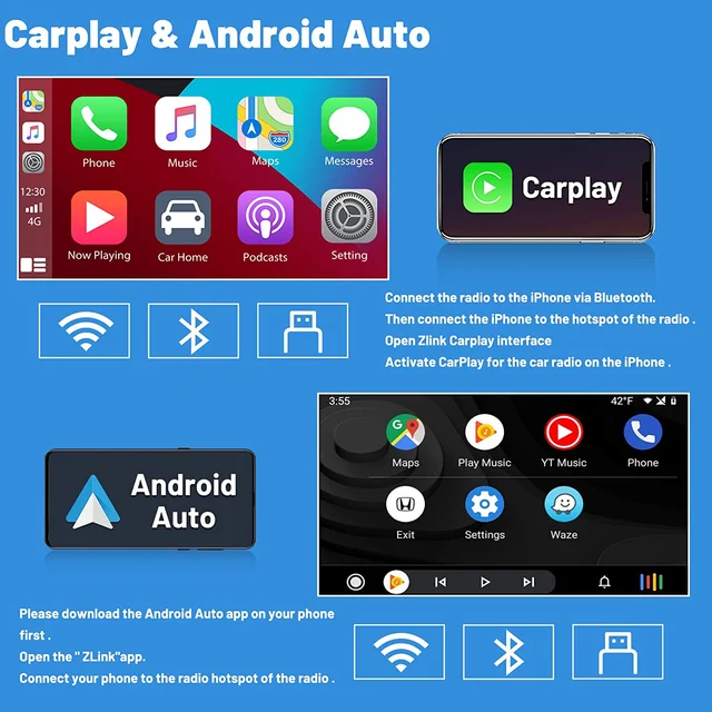 Ford transit courier 2014/2020 9,7" carplay Android auto wireless wifi bluetooth navigatore satellitare Europa USB AUTMPDFTRZ