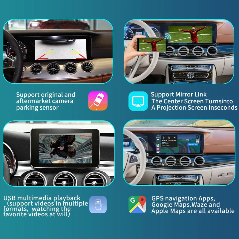 Mercedes Benz E / C Class W207 W213 W205 Wireless CarPlay  Android Auto Mirror Link AirPlay GPS AUTMMMBECW