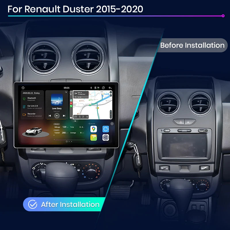 Dacia Duster 2015-2020 Android 12 X7 PRO 9"/11.5“ 2K carplay android auto wireless usb gps AUTMDDJSU2