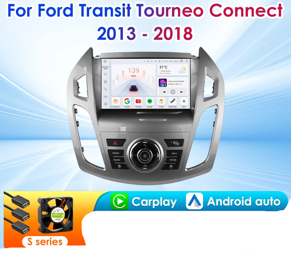 Ford Transit Tourneo Connect 2013 - 2018  Android 13 9" Multimedia carplay / android wifi usb GPS radio RDS AUTMFRDTC3