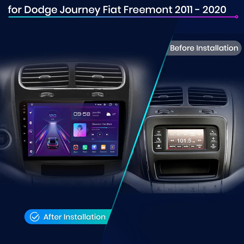 Dodge Journey Fiat Freemont 2011 - 2020  Car Radio   wireless CarPlay Android Auto GPS RDS WIFI AUTMFFRDG9