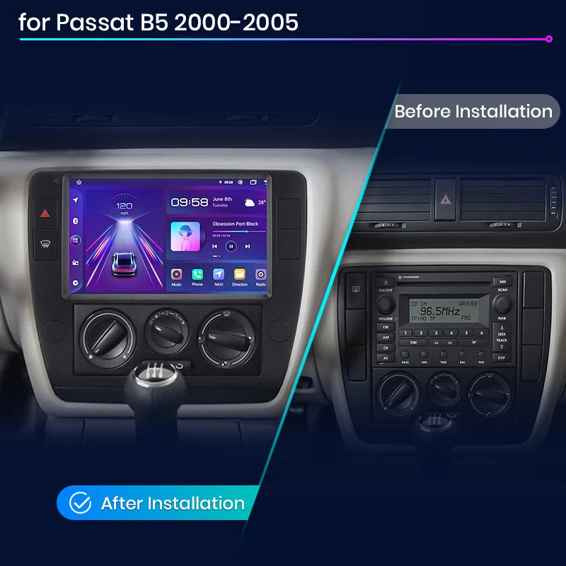 Passat B5 2000 - 2004 V1pro AI Voice 2 din Carplay Android Auto Radio RDS WIFI GPS BT  4G Car Multimedia  autoradio AUTMPASTB5