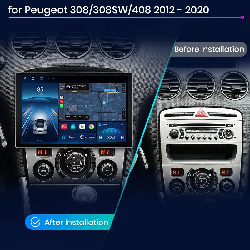 Peugeot 308 308SW 408 2007 - 2013 X7 PRO 11.5“ 2K  Wireless CarPlay Android Auto Car Radio RDS WIFI GPS BT   Multimedia autoradio AUTMOEGSW308