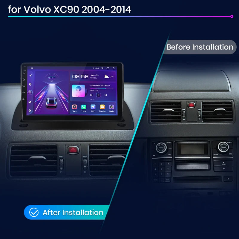 Volvo XC90 2004-2014 V1pro AI Voice 2 din wireless  Carplay Android Auto Radio RDS WIFI GPS BT  4G Car Multimedia  autoradio AUTMVOVXC909