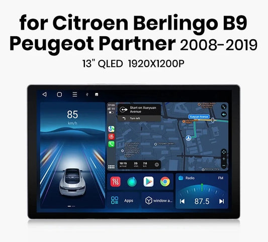 Citroen Berlingo B9 Peugeot Partner 2008-2019 X7 MAX 13.1“ 2K Wireless CarPlay Android Auto Car Radio DSP GPS BT  Multimedia autoradio AUTMCBPPBS2