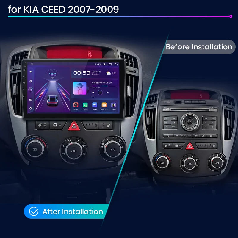 KIA CEED 2007 - 2009 V1 Plus Car Radio RDS GPS WIFI   wireless CarPlay Android Auto car intelligent systems AUTMKIACD5