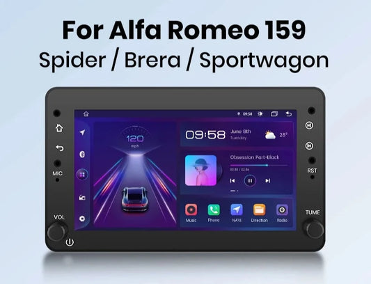 Alfa Romeo 159 Brera Spider Sportwagon Android 12 Auto Radio  Carplay Car Multimedia RDS GPS  2din autoradio AUTMALFRM