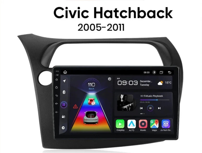 Honda Civic Hatchback 2005 -2011 Wireless CarPlay Android Auto Car Radio  RDS WIFI GPS BT USB Multimedia Player AUTMHNDCH