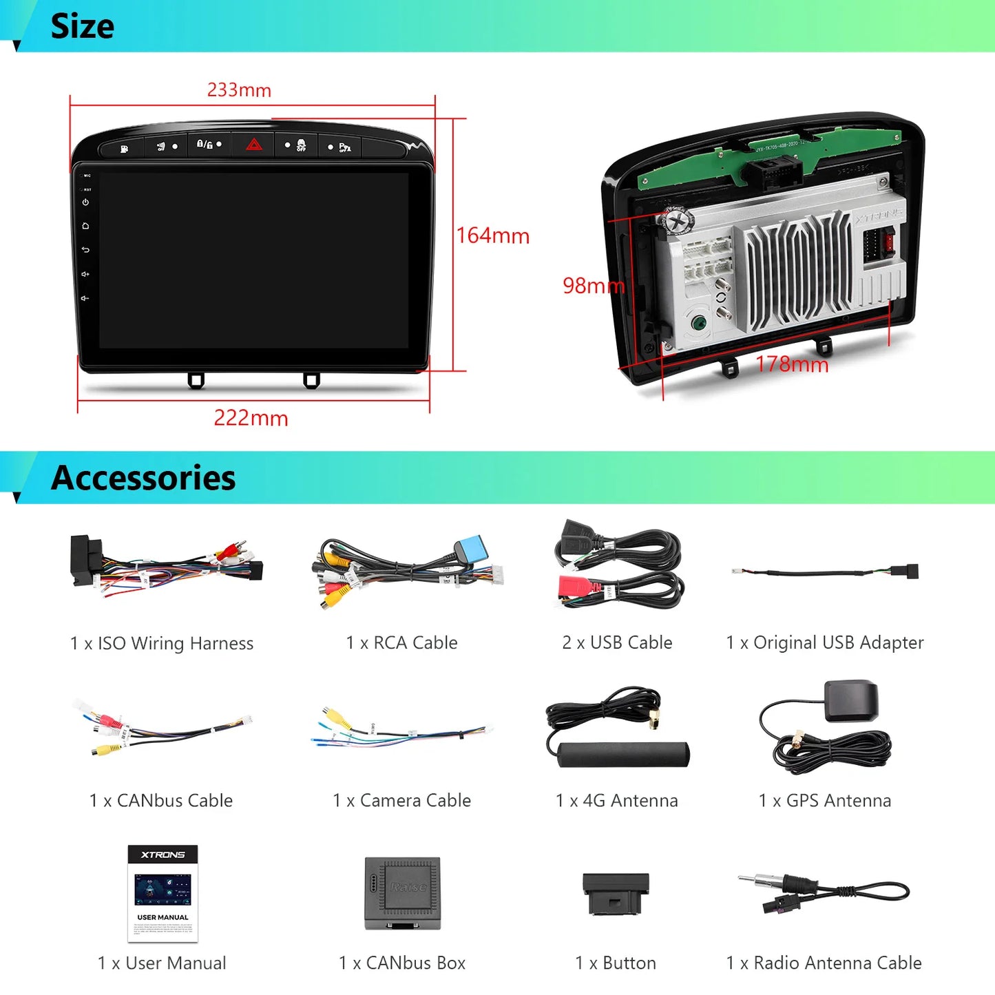 Peugeot 308( 2007-2013)/408 (2011-2013) 9" Android 13 Car Radio   Octa Core 4+64G Multimedia Player Built-in DSP CP 4G IAP92408PS