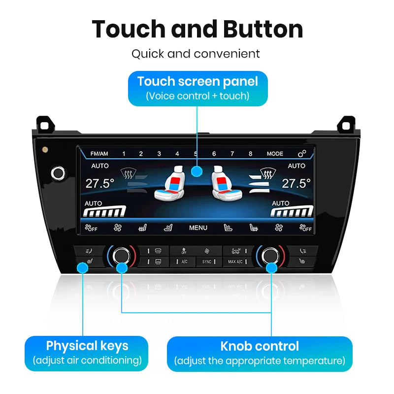 Schermo digitale touch da 10.25 " per Aria Condizionata  BMW Serie 5 F10 2011-2017 Display comandi vocali  AUTMRNLRSA1