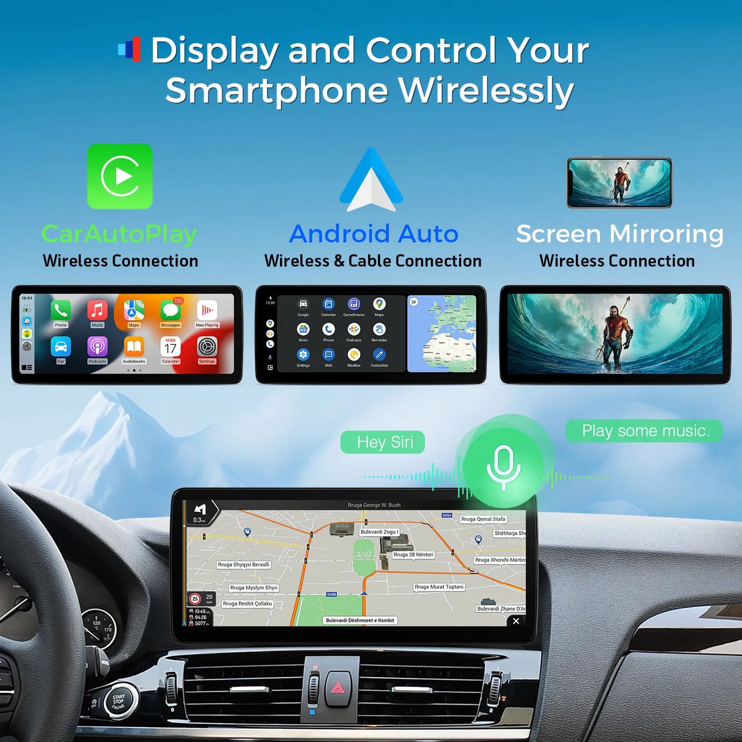 BMW X3/X4 F25 F26 NBT/CIC/EVO 12.3'' Android 13 8 Core Car Multimedia   Global 4G CarPlay Android Auto DSP QLB22NB12X3