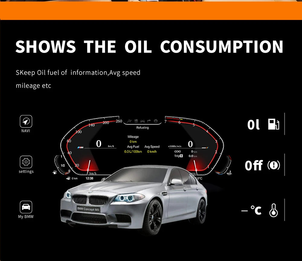 BMW Series 1 2 F20 F21 F22 F23 Quadrante digitale lcd linux 12,3" AUTMBMWF202123