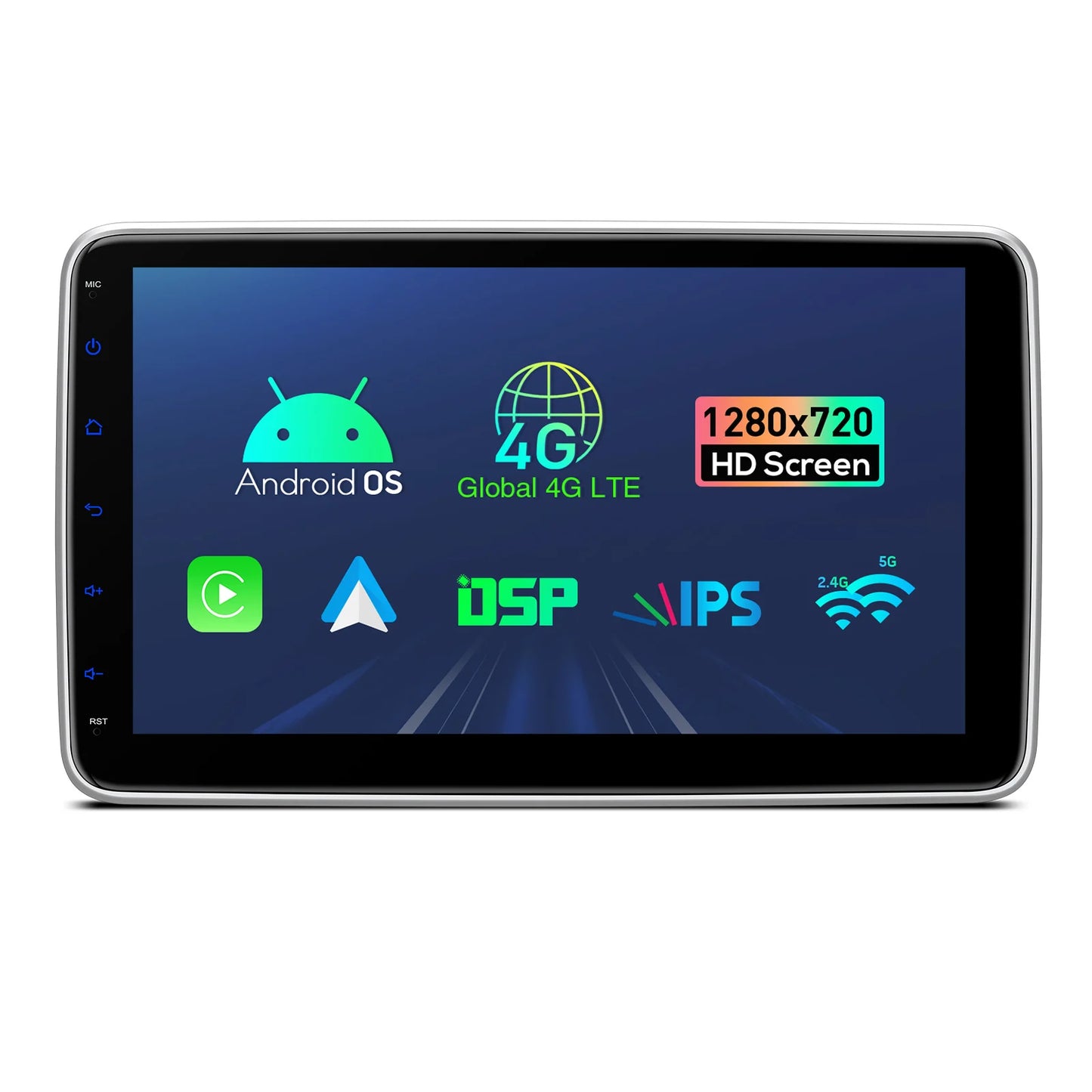 10.1" Android 13 Octa Core Universal 1 DIN  2/32 GB OCTA CORE  Car Multimedia Player IPS Screen Car Stereo Built-in 4GLTE DSP CarPlay AA DIE123L