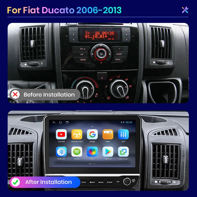 Ducato 2006 -2013 PX9 Android 12 10,1"   Car Radio Multimedia Navigatore Autoradio CarPlay android auto GPS  Stereo  AUTMFITDUC10