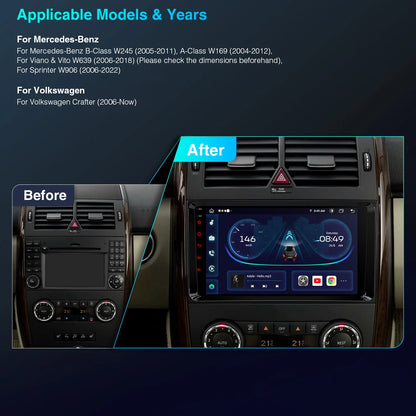 Mercedes  W245 W169 /Viano Vito W639 /Sprinter W906  9'' Android13 Octa Core Car Radio CarPlay DSP 4G  AA IEP92M245