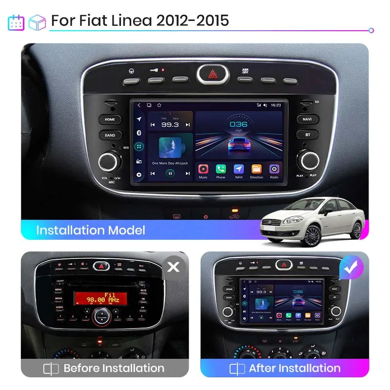 Fiat Punto evo 2012-2015 Carplay Android auto Car Radio Player WIFI GPS BT USB Multimedia  autoradio Android 12  AUTMFTPTVE