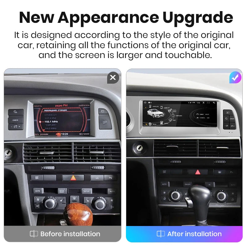 Audi A6 C6 4F 2005-2011 Android 12 8.8 " Wireless CarPlay Android Auto Car Radio wifi GPS BT USB Multimedia  Stereo autoradio AUTMAUDIA64F