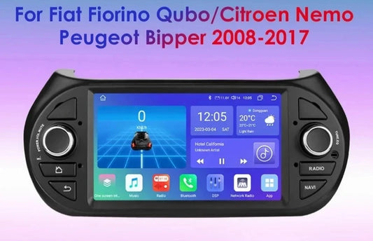 Fiat Fiorino Qubo Citroen Nemo Peugeot Bipper 7" 1din Android Radio RDS  Carplay android auto GPS Stereo Multimedia Player GPS Navi  BT AUTMPJBPPRF