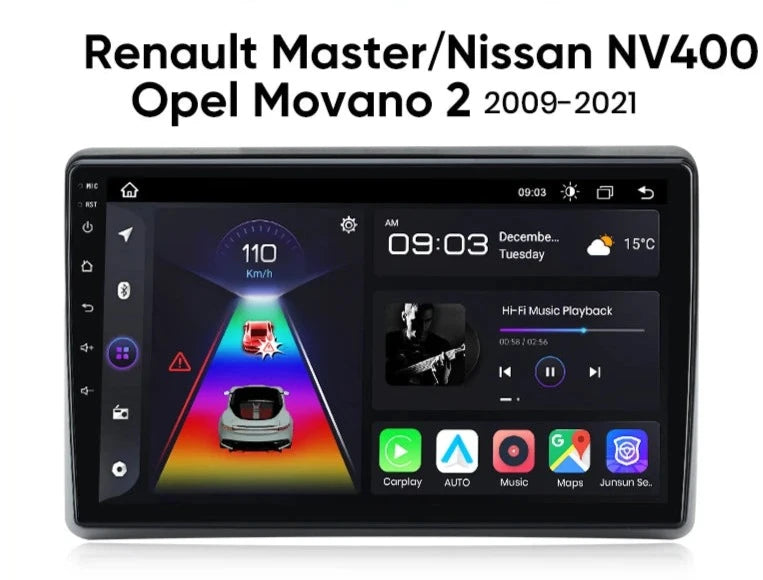 Renault Master For Nissan NV400 For Opel Movano 2 2009-2021 Carplay Android Auto Radio RDS WIFI GPS BT  Car Multimedia Autoradio AUTMRMNO2