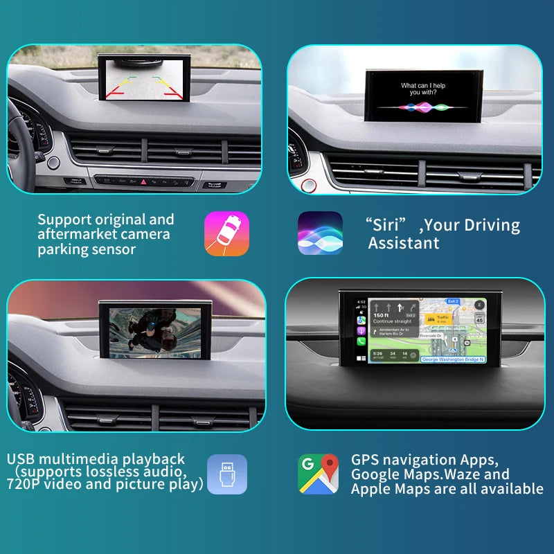 Audi Q7 2010-2015 Wireless Apple CarPlay Android Auto  Mirror Link AirPlay Navigation AUTMADIQ7