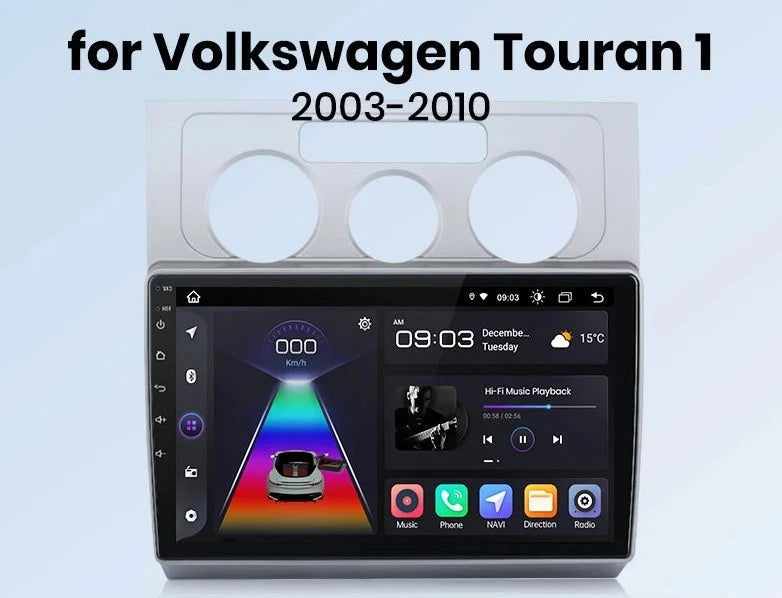 Volkswagen Touran 1 2003 - 2010 Car Radio RDS WIFI GPS BT  wireless CarPlay Android Auto car intelligent systems AUTMVWTR9