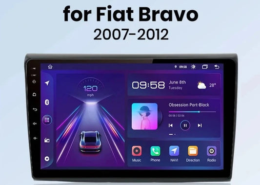 Fiat Bravo 2007 -2012 V1 AI Voice Wireless CarPlay Android Auto Radio RDS WIFI GPS BT 4G Car Multimedia  autoradio AUTMFATBR9