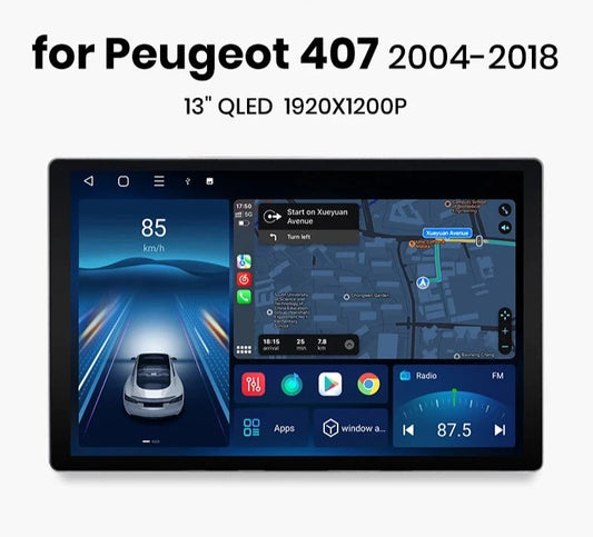 Peugeot 407 2004 - 2011 X7 MAX 13.1“ 2K AI Voice Wireless CarPlay Android Auto Car Radio RDS WIFI BT GPS  Multimedia autoradio AUTMPG40713