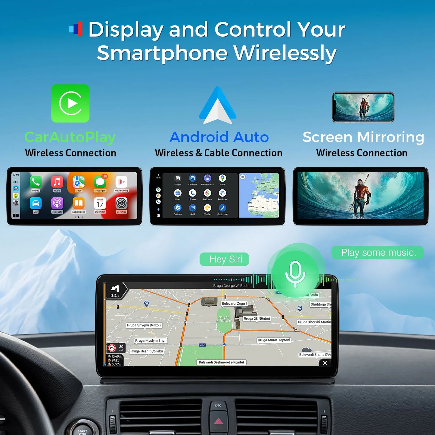 BMW 1 Series CCC/CIC/senza monitor di serie 12.3'' Android 13 Car Multimedia PlayerGlobal 4G CarPlay Android Auto DSP 4+64GB  QLB22CCB12E87C