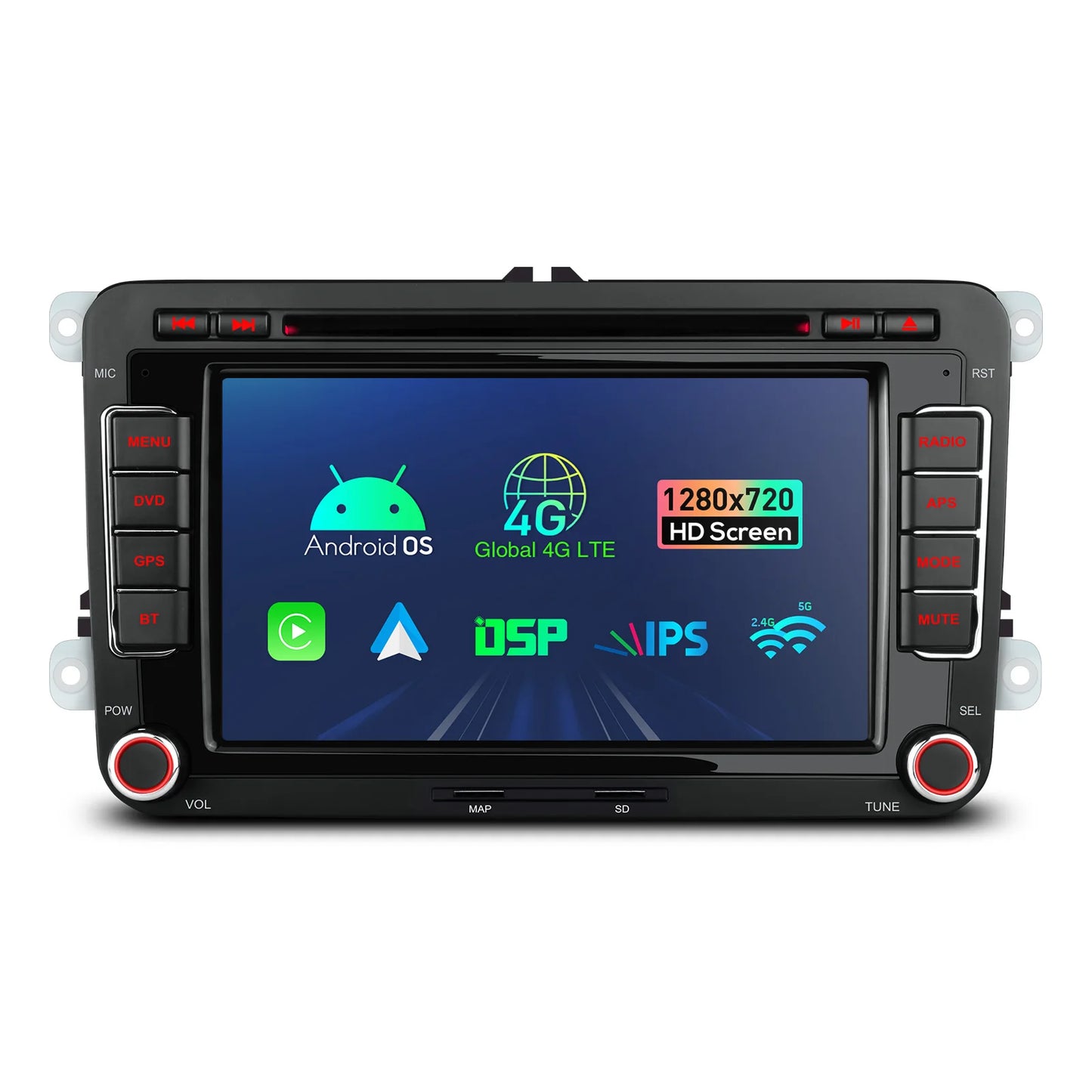 VW /SEAT/ SKODA 7'' Android 13 Octacore  2/32 GB  Car CD DVD Multimedia Player  Car Radio RDW WIFI GPS BT  4G CarPlay android auto IE72MTV