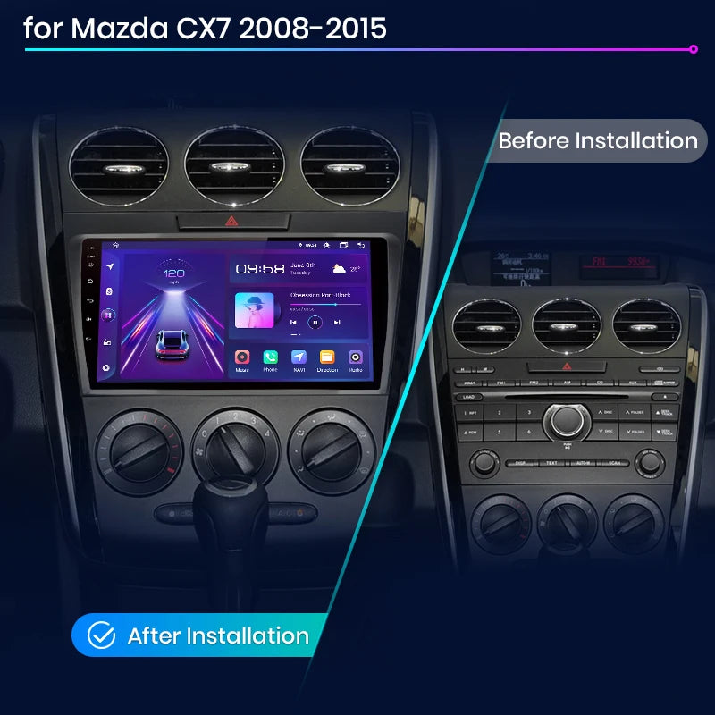Mazda CX-7 CX7 2008 - 2015 V1pro AI Voice 2 din Carplay Android Auto Radio RDS WIFI GPS BT 4G  Multimedia  autoradio AUTMMZCX7