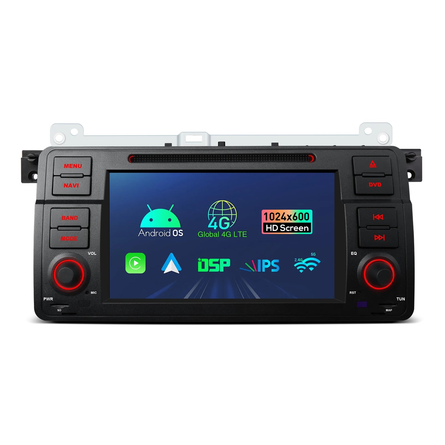 BMW E46 7" Android 13 Car DVD Multimedia Player Octa Core 2+32G Car Radio Built-in DSP CarAutoPlay Android Auto 4GLTE  IE7246B