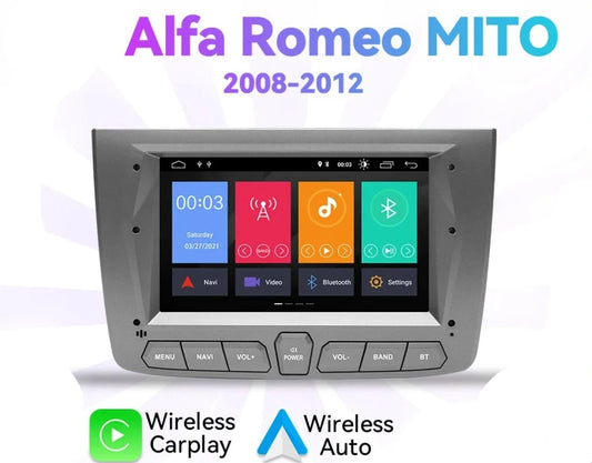 Alfa Romeo Mito 2008 - 2012 7"  Wireless Carplay Android 12 AUTMARMTO