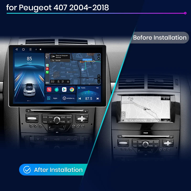 Peugeot 407 2004 - 2011 X7 MAX 13.1“ 2K AI Voice Wireless CarPlay Android Auto Car Radio RDS WIFI BT GPS  Multimedia autoradio AUTMPG40713