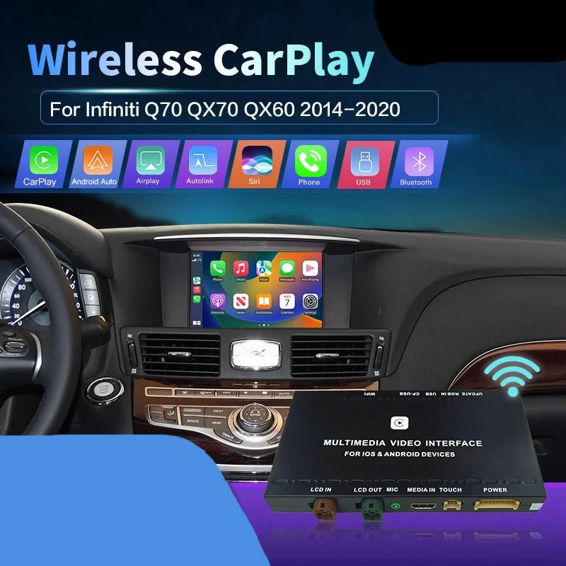 Infiniti QX60 QX70 Q70 Wireless Apple CarPlay Android Auto  Mirror Multimedia Navigation AUTMINFQX67