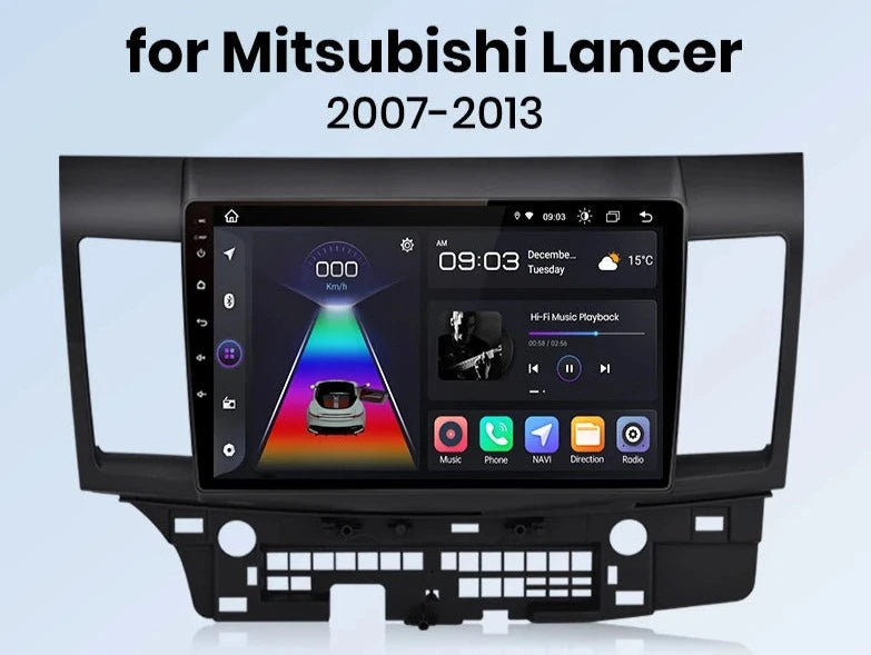 Mitsubishi Lancer 2007 - 2013 Car Radio rds bt gps WIFI  wireless CarPlay Android Auto car intelligent systems AUTMMTBSLN