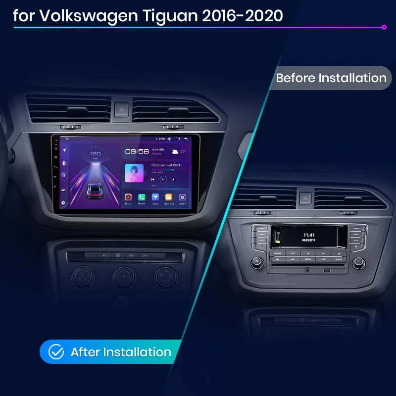 Volkswagen Tiguan 2016-2020 Wireless CarPlay Android Auto Car Radio RDS WIFI GPS BT GPS Car Smart Systems AUTMVWTNPRO