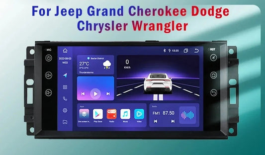Jeep Grand Cherokee Dodge Chrysler Wrangler Android 12 Car Radio RDS WIFI GPS BT  Multimedia Player  AI Voice Carplay Android  Auto AUTMFGJKLS