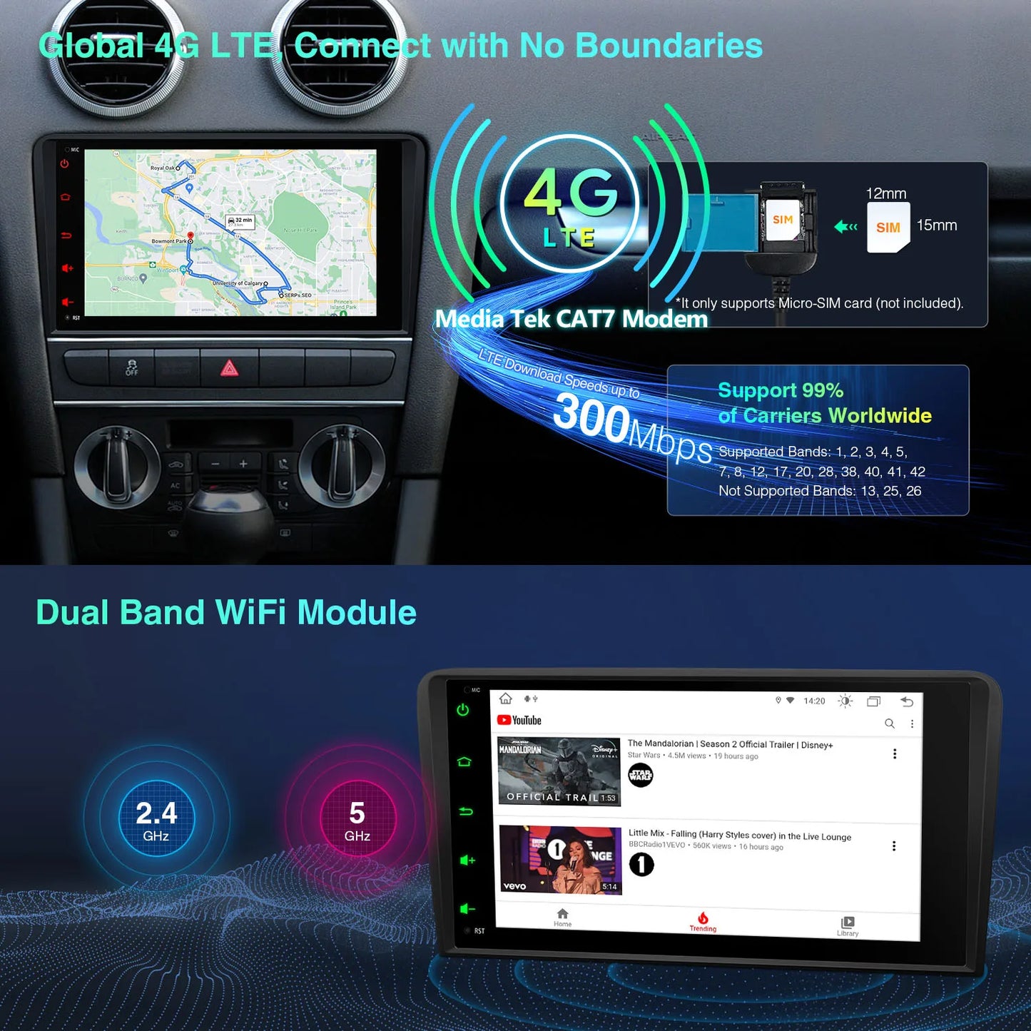 Audi A3 8P 2003 to 2012/ S3 RS3 2011-2012 8'' Android 13 Car Radio   Car Stereo  4G CarPlay Android Auto DSP  IE82A3AL