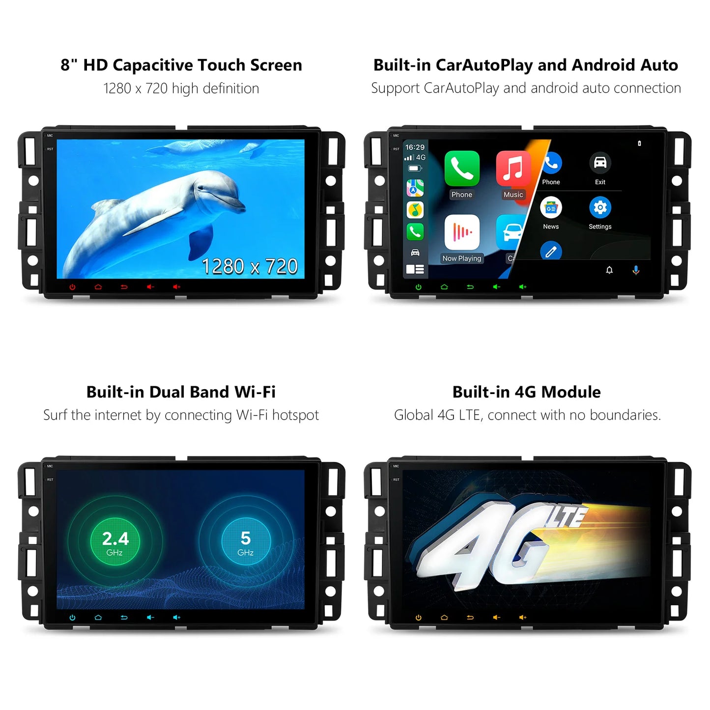 Chevrolet Buick GMC Hummer 7/8" Android 12 , 2/4/8 gb ram octa core Car Radio Multimedia  4G Car Play Android Auto DSP PE72JCC