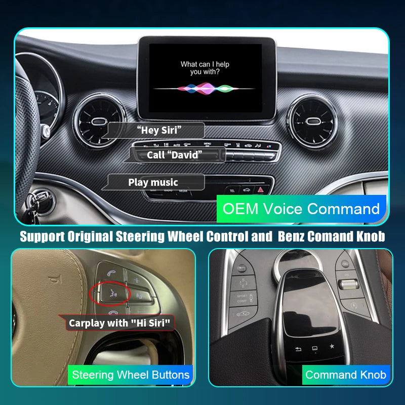 Mercedes Benz V-Class W447 2014-2018 Vito Viano Wireless CarPlay , Android Auto Mirror Link AirPlay GPS AUTMVCWV