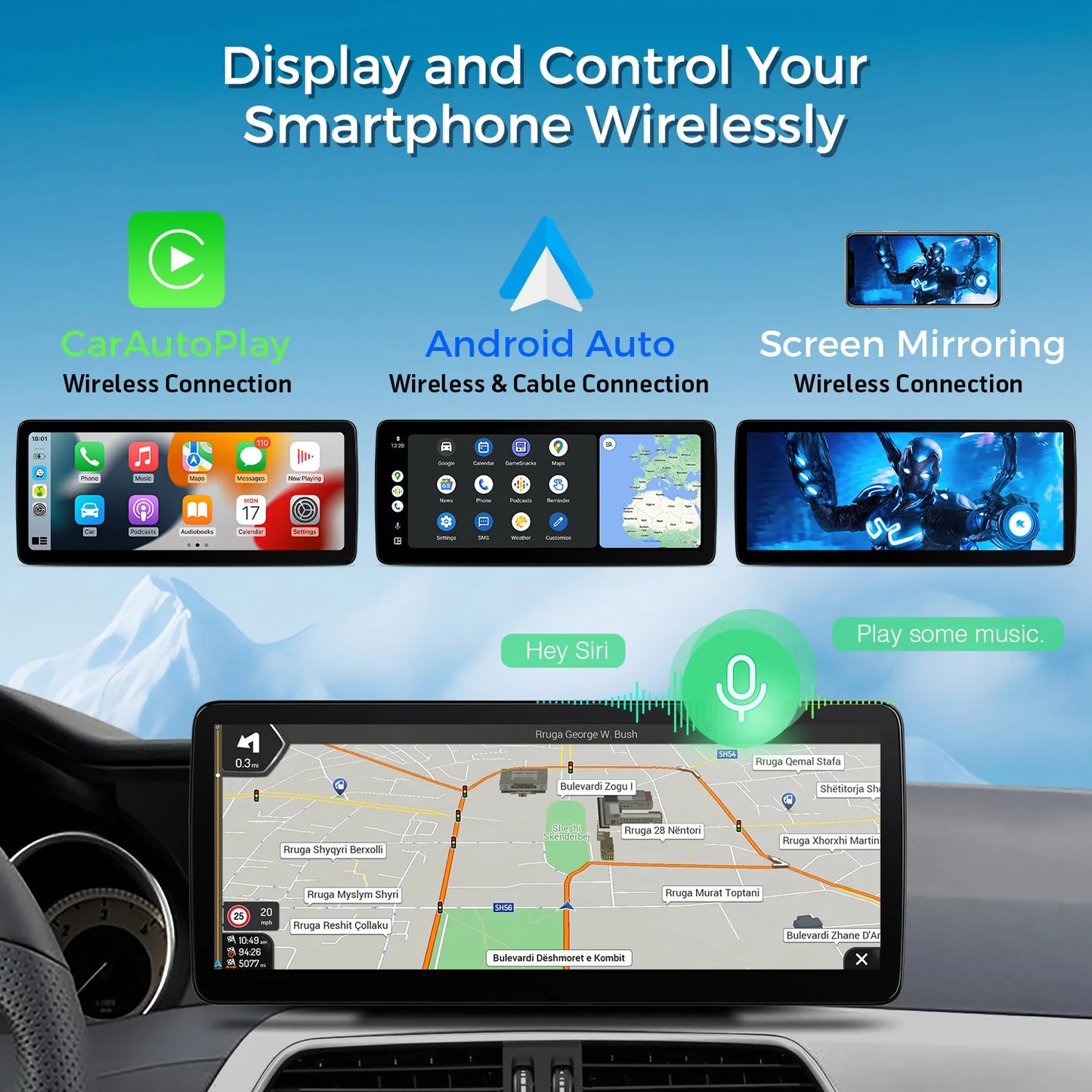Mercedes W204 NTG 4.5 / 4.7 12.3" Android 13 Car Radio Octa Core 4+64GB Car Stereo  CarPlay 4G Android Auto QLM2245M12C45L