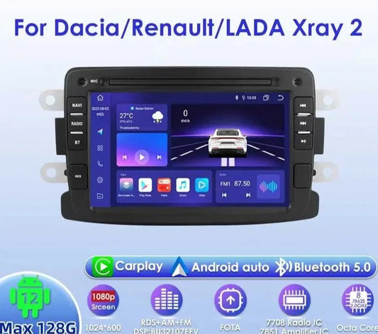 Dacia Logan Dokker Duster Sandero Lodgy Renault Captur Duster Xray Android 12 7"  Auto  CarPlay   Multimedia wifi gps AUTMDDSRCX