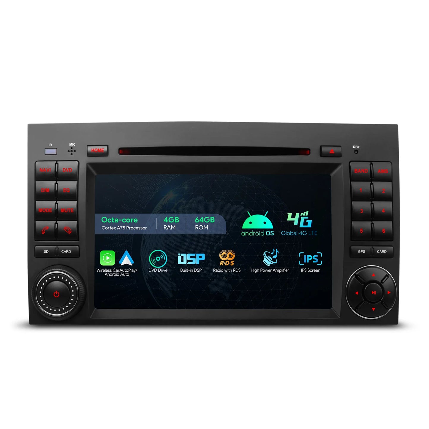 Mercedes B- W245 / A- W169 / W906 / W639  7" Android 13 Otca Core 4+64GB Car Radio  4G CarPlay AA IA72M245S