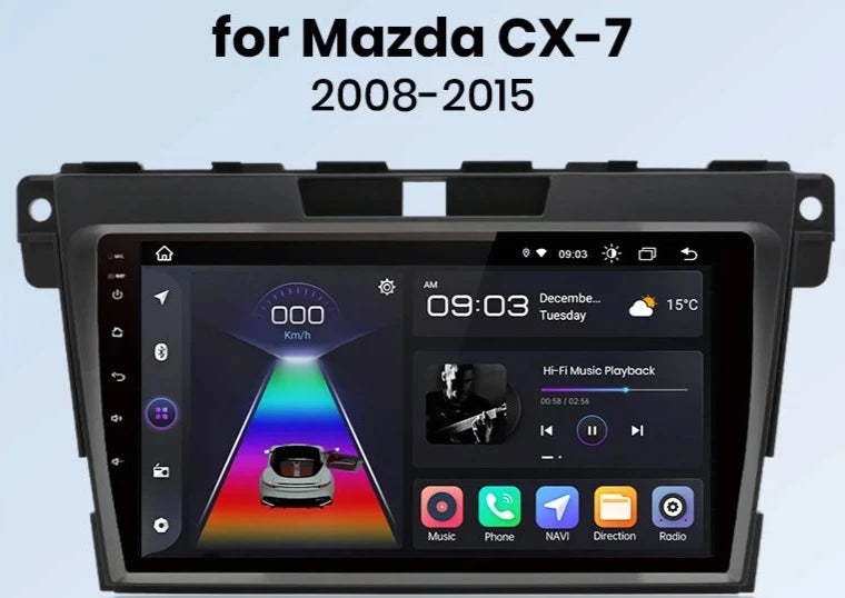 Mazda CX-7 CX7 2008 - 2015 V1pro AI Voice 2 din Carplay Android Auto Radio RDS WIFI GPS BT 4G  Multimedia  autoradio AUTMMZCX7
