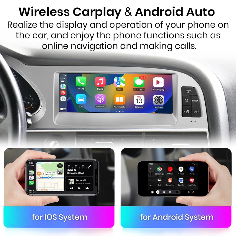 Audi A6 C6 4F 2005-2011 Android 12 8.8 " Wireless CarPlay Android Auto Car Radio wifi GPS BT USB Multimedia  Stereo autoradio AUTMAUDIA64F