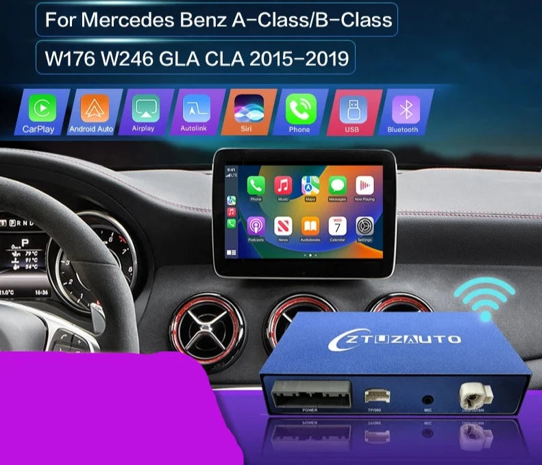 Mercedes A-Class W176 B-Class W246 GLA CLA 2015-2018  Wireless CarPlay Android Auto Mirror Link AirPlay gps AUTMMCDABG