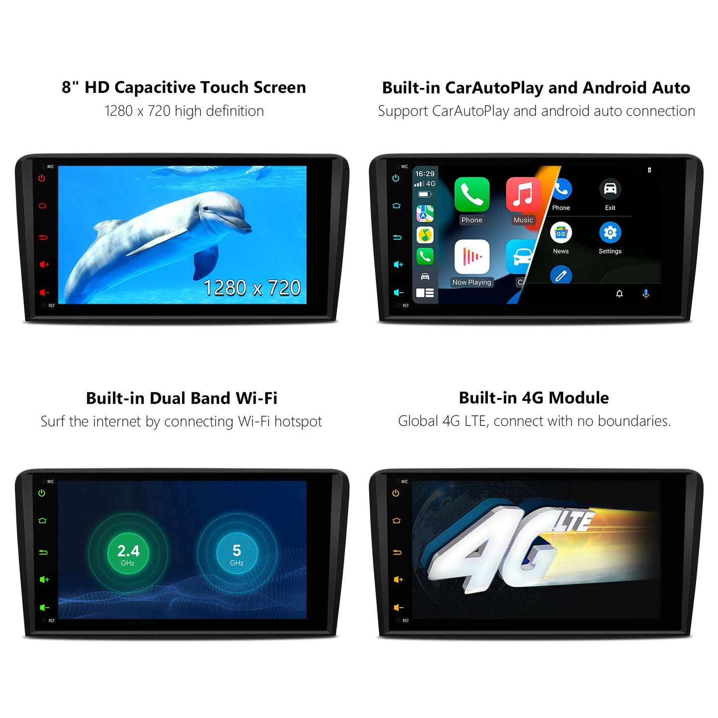 Audi A3 8P 2003-2012 /S3 RS3 2011-2012 8'' Android 13 Car Radio  4GLTE CarPlay DSP WiFi  IA82A3ALS