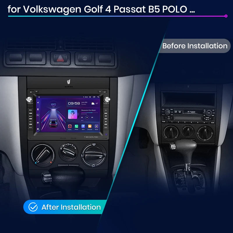 VW Golf 4 Passat POLO Transport T5 Multivan  Android Auto Carplay Radio RDS WIFI GPS BT Car Multimedia  autoradio AUTMVWGF47