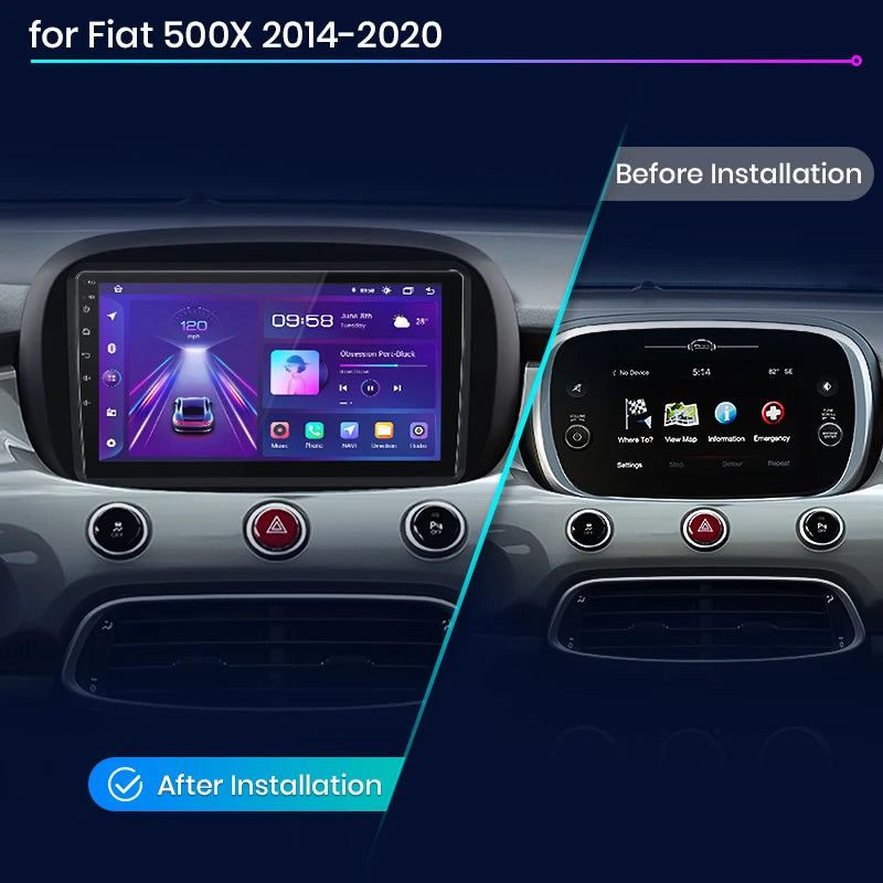 Fiat 500X 2014 - 2020  Android 12 9"  CarPlay Android Auto wifi gps smart multimedia AUTMFT500X